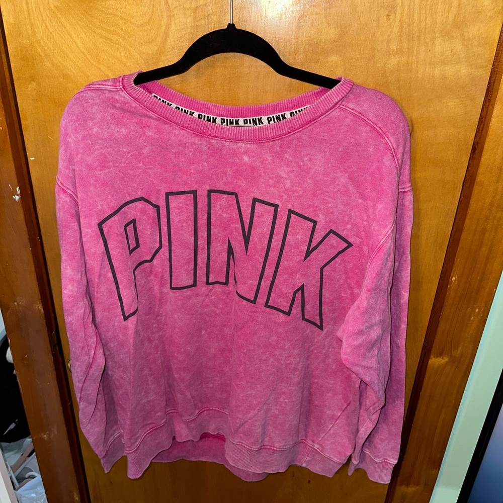 Victorias Secret Distressed Pink CrewNeck